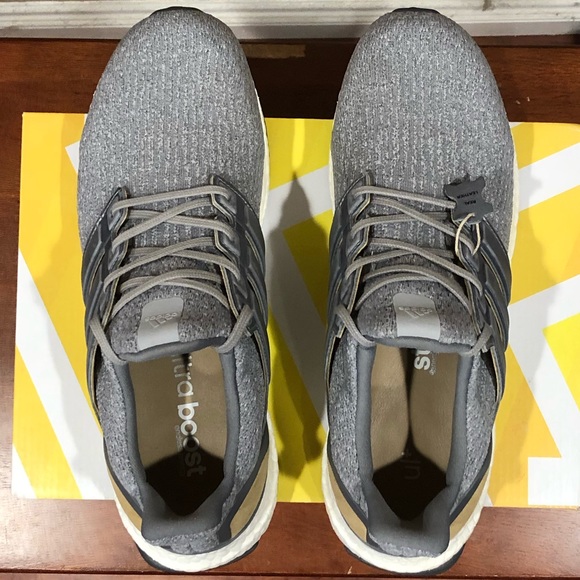 Adidas Ultra Boost 3.0 Grey Leather Cage Sneakers - Picture 4 of 8